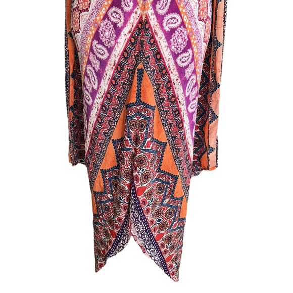 Tolani Anthropologie Paisley Handkerchief Hem Asymmetrical Midi Slip Dress - M - Picture 9 of 13